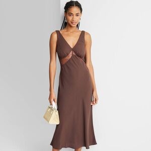 Wild Fable Brown Midi Dress
